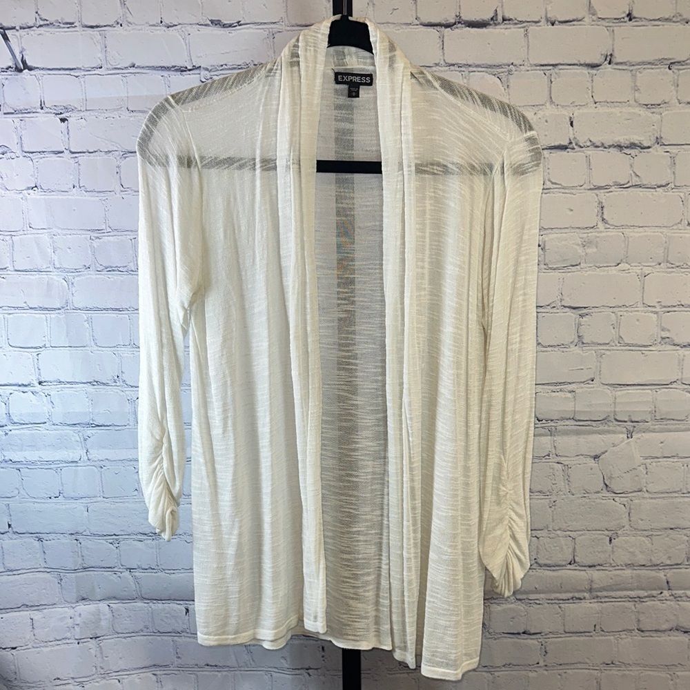 Express Sheer White Cardigan Sz Med